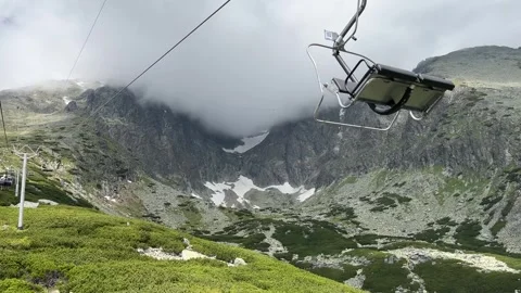 Ride on a two-seater cable car with a beautiful view of the surroundings Stock Footage 278352704