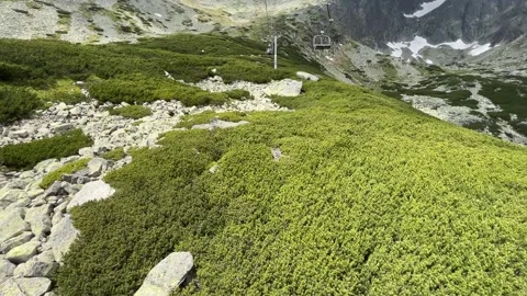 Ride on a two-seater cable car with a beautiful view of the surroundings Stock Footage 278355301