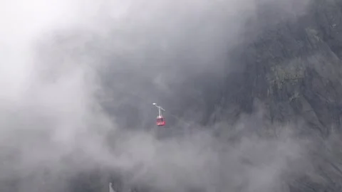 Ride on a two-seater cable car with a beautiful view of the surroundings Stock Footage 278355682