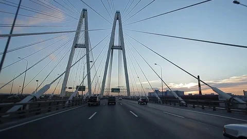 Ride on vantoviy bridge Stock Footage 78804357