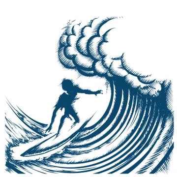 Ride the Wave Stock Illustration