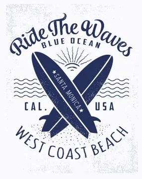 Ride the waves Stock Illustration