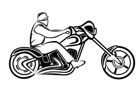 Rider on a chopper Stock Illustration