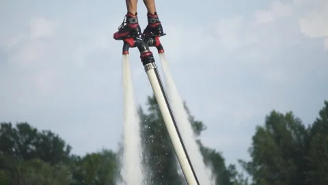 Rider on flyboard Stock Footage 255618378