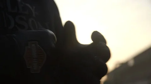 Rider making hand gesture Stock Footage 89979350