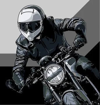 Rider on a motorbike vector template Stock Illustration