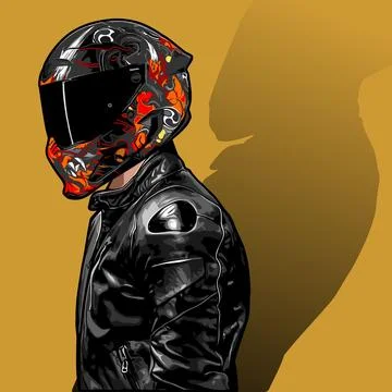 Rider side view Stock Illustration