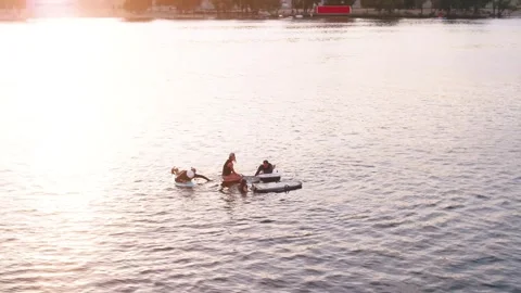 Riders on e-foil Stock Footage 255619987
