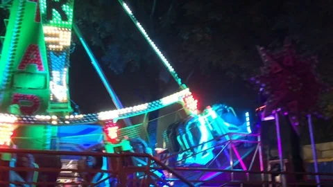 Rides amusement at night 스톡 동영상 102667244