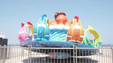 Rides In The Amusement Park Stock Footage 244517561