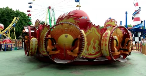 The rides in the park Stock Footage 64820221