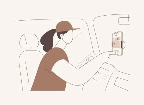 Rideshare driver isolated cartoon vector illustrations. Stock Illustration