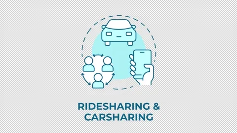 Ridesharing and carsharing blue concept icon animation Stock Footage 341020578
