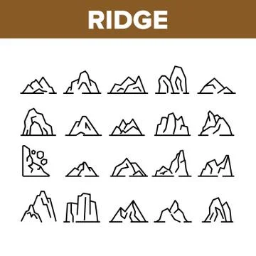 Ridge Different Form Collection Icons Set Vector Stock Illustration