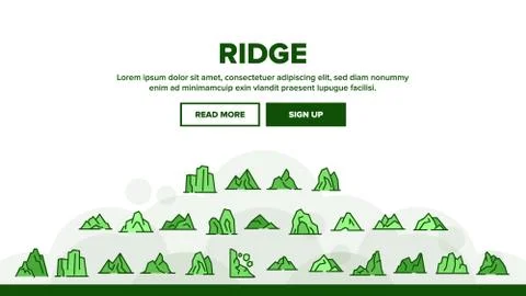 Ridge Different Form Landing Header Vector Stock Illustration