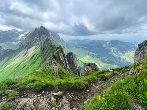 Ridge Hike with Dramatic Views Stock Photos