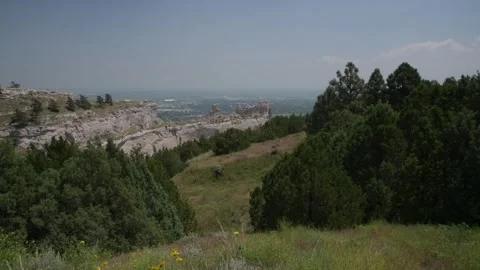 Ridge Wide View Scotts Bluff National Monument Landscape Stock Footage 249191926