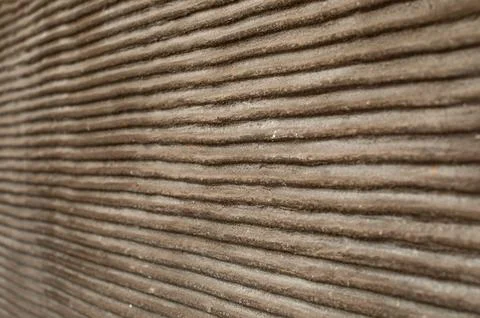 Ridged Concrete Wall Texture with Horizontal Grooved Pattern Stock Photos