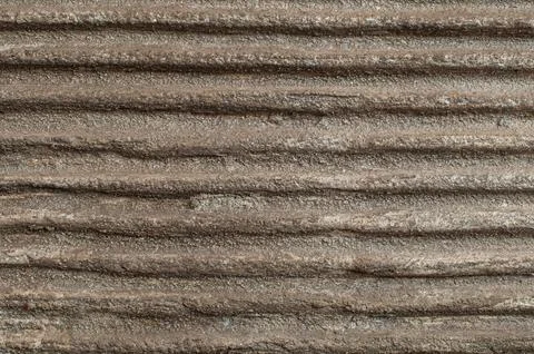 Ridged Concrete Wall Texture with Horizontal Grooved Pattern Stock Photos