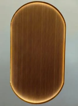 Ridged oval panel with illuminated edges Stock Photos