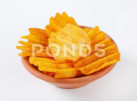 Ridged potato chips Stock Photos
