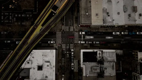 Ridgewood Queens Intersection and Subway Station Stockbeeldmateriaal 237183913