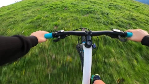 Riding across the bumpy meadow Video stock 154663353