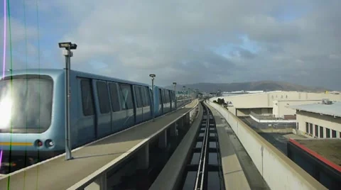 Riding on Air Train Stock Footage 10714647