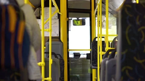 Riding in the almost empty city bus Stock Footage 62477911