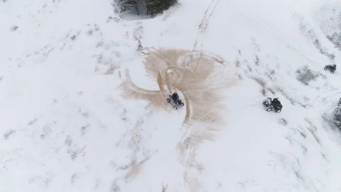 Riding An Atv Enters The Drift Through The Snow, Slides. Stock-Footage 100995877