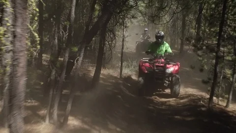 Riding ATV Through Forest Trails Deschutes National Forest Stock-Footage 121594002