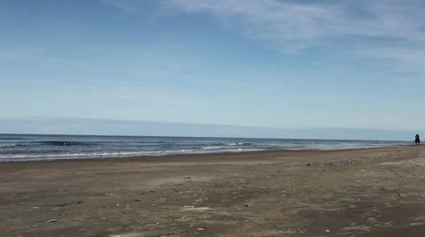 Riding on the Beach Stock Footage