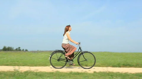 Riding a bicycle Stock Footage 872134