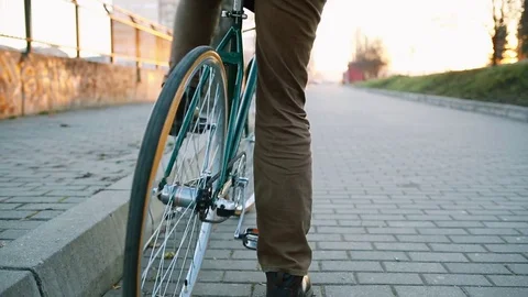 Riding a bicycle Stock Footage 74807184