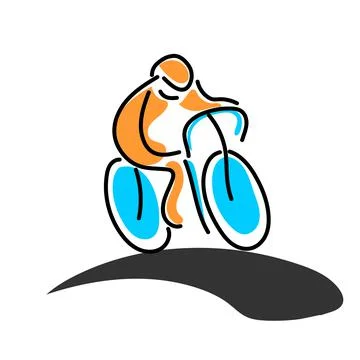 Riding bicycle llustration Stock Illustration