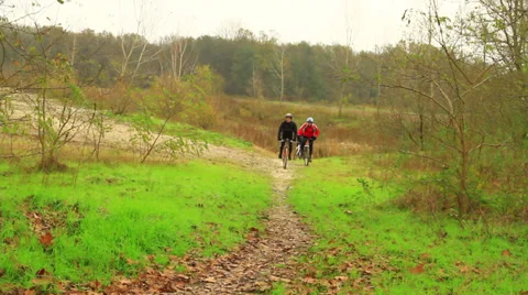 Riding bicycle in nature Stock Footage 33061165