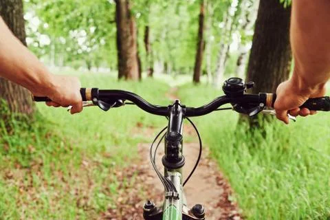 Riding on bicycle Stock Photos