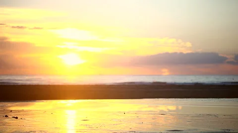 Riding Bicycle at Sunset Stock Footage 52542671