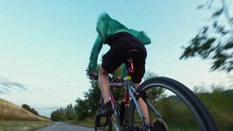 Riding a bike in the evening Video stock 314623388