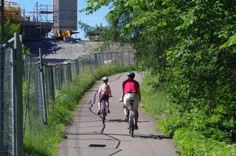 Riding bikes Stock Photos