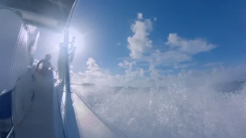 Riding on a Boat Stock Footage 76912529