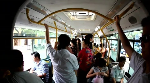 Riding the bus in Beijing Stock Footage 521660