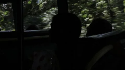 Riding on the bus through the tea plantations in Munnar , Kerala, India. Stock Footage 50593688