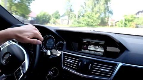 Riding on a business class car Stock Footage 104843679
