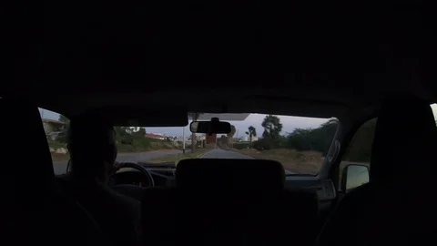 Riding in a Cab on an Island Stock Footage 102798577