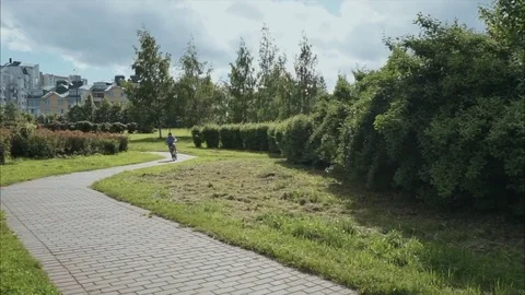 Riding on curved road Stock Footage 77662727