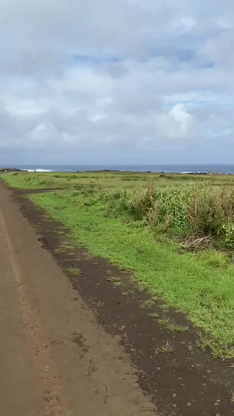 Riding on a dirt road in Easter Island Видео 342837328