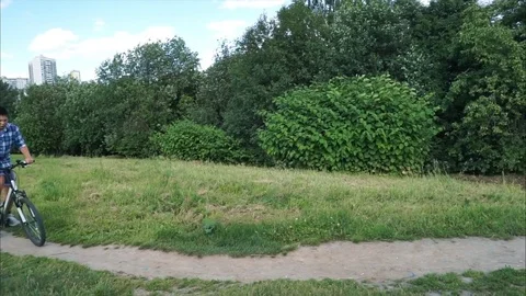Riding on a dirt road Stock Footage 77662799