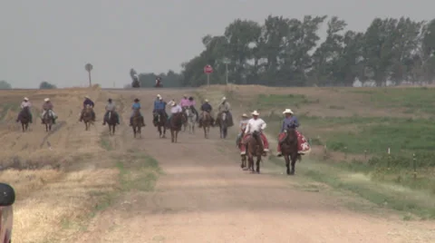 Riding In The Distance Stock-Footage 36276485