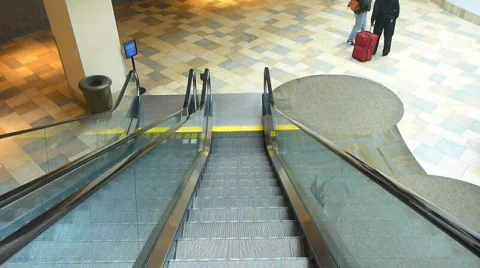 Riding Down The Escalator Stock Footage 620999